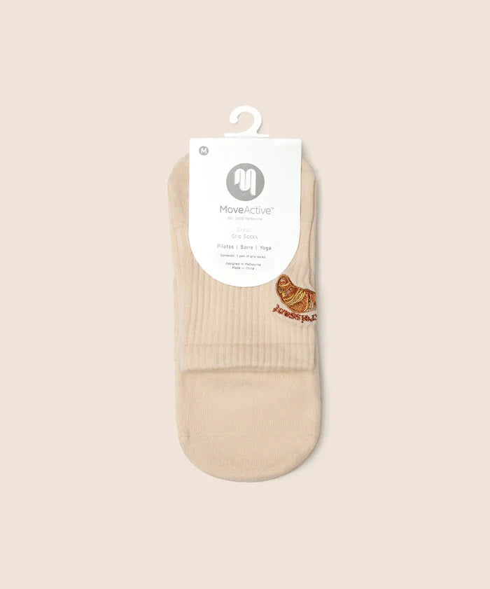 [MoveActive] Crew Non Slip Grip Socks - Le Croissant