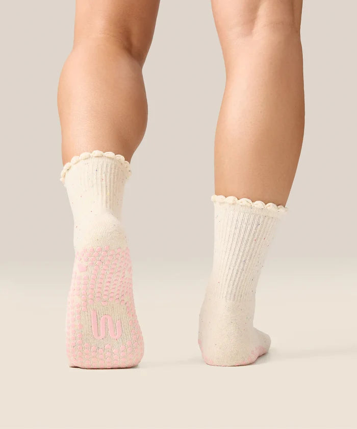 [MoveActive] Crew Non Slip Grip Socks - Love Confetti