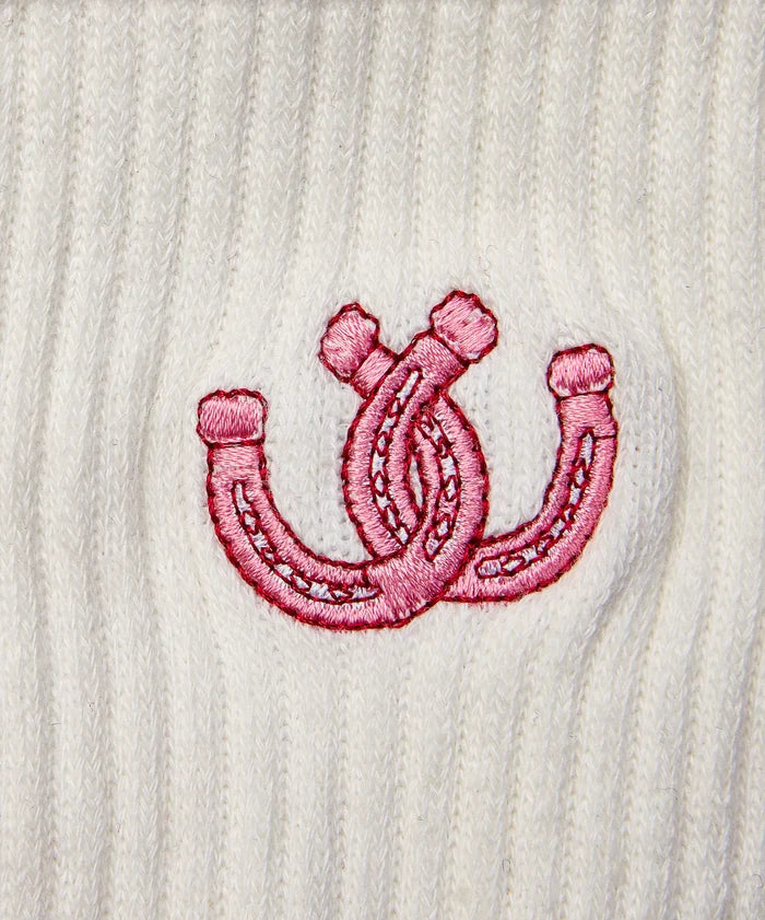 [MoveActive] Crew Non Slip Grip Socks - Lucky Horseshoe Ivory