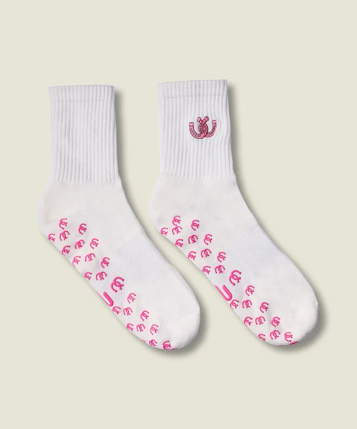 [MoveActive] Crew Non Slip Grip Socks - Lucky Horseshoe Ivory
