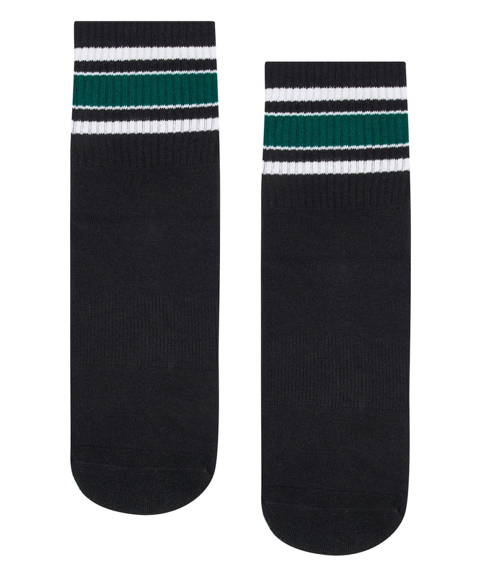 [MoveActive] Crew Non Slip Grip Socks - Midnight Emerald Stripe