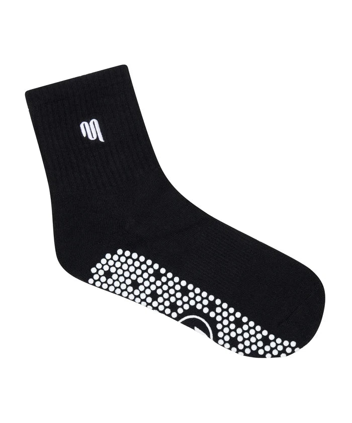 [MoveActive] Crew Non Slip Grip Socks - MoveActive Black