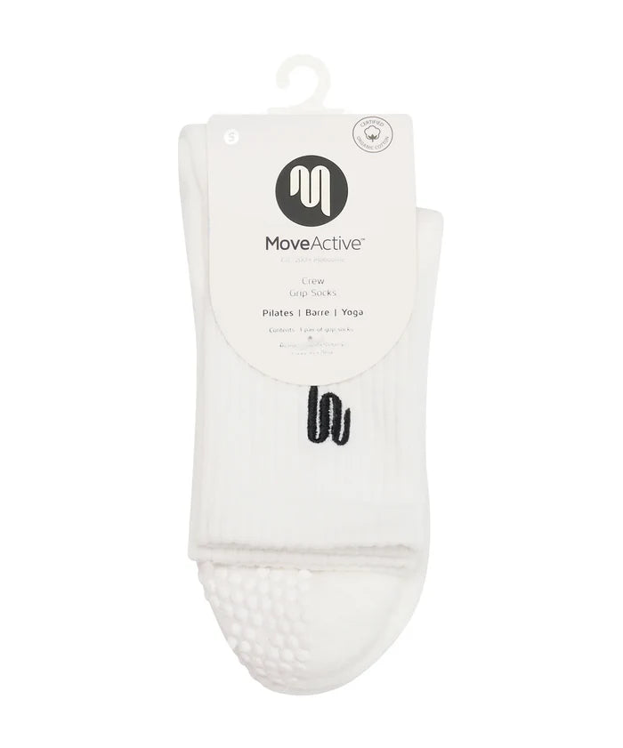 [MoveActive] Crew Non Slip Grip Socks - MoveActive Ivory