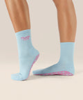 [MoveActive] Crew Non Slip Grip Socks - Pilates Club Blue