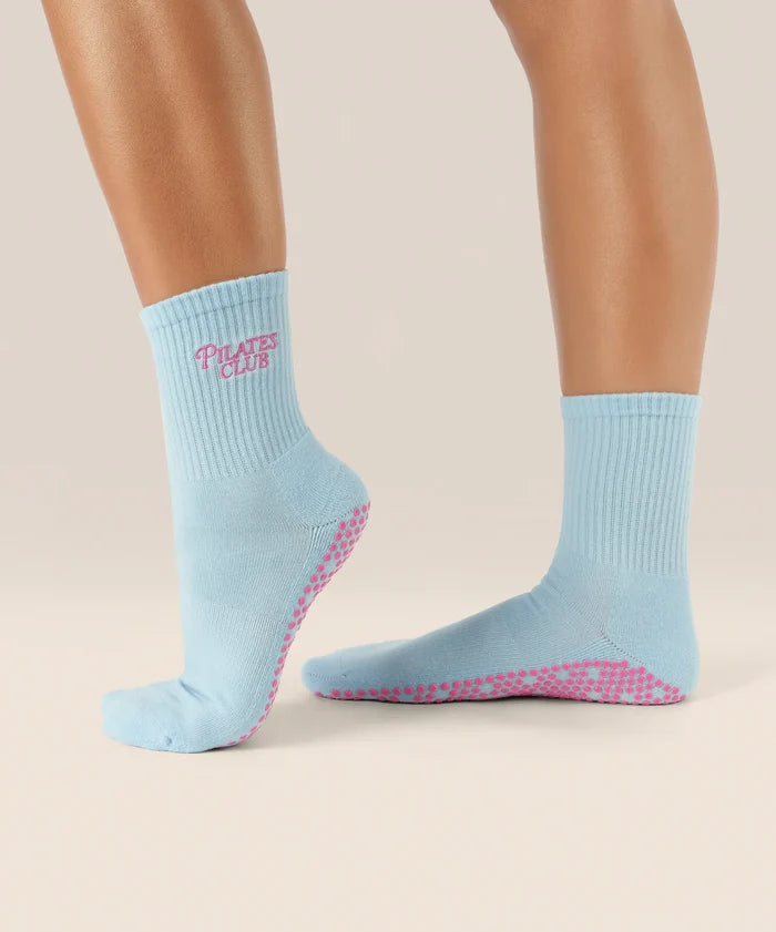 [MoveActive] Crew Non Slip Grip Socks - Pilates Club Blue