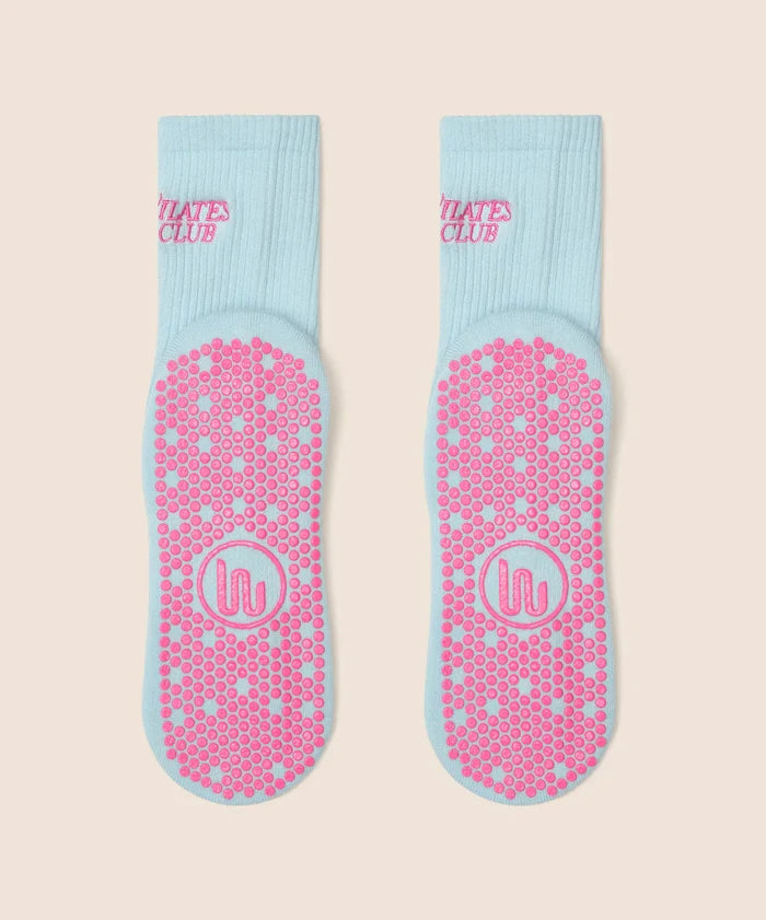 [MoveActive] Crew Non Slip Grip Socks - Pilates Club Blue