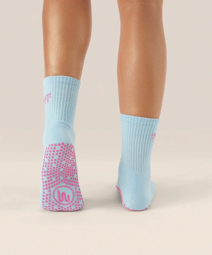 [MoveActive] Crew Non Slip Grip Socks - Pilates Club Blue