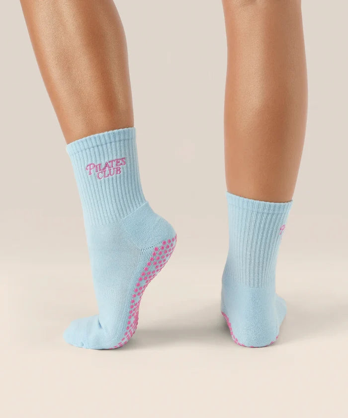 [MoveActive] Crew Non Slip Grip Socks - Pilates Club Blue