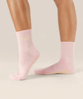 [MoveActive] Crew Non Slip Grip Socks - Pilates Club Pink