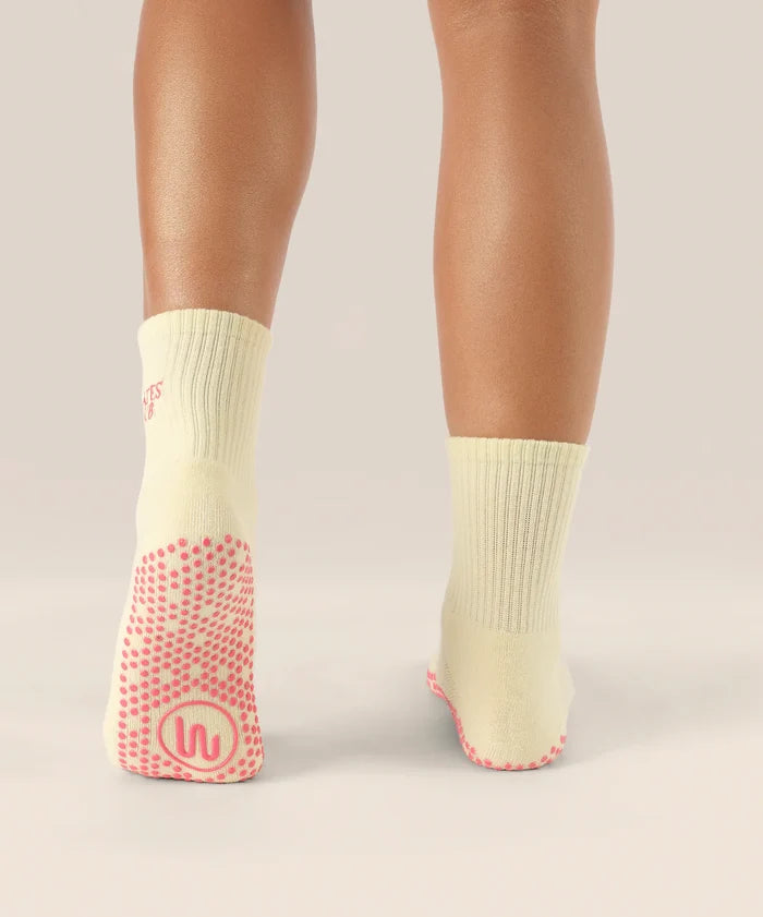 [MoveActive] Crew Non Slip Grip Socks - Pilates Club Yellow