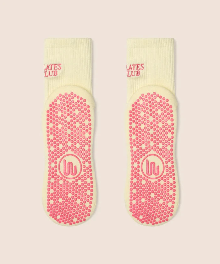 [MoveActive] Crew Non Slip Grip Socks - Pilates Club Yellow