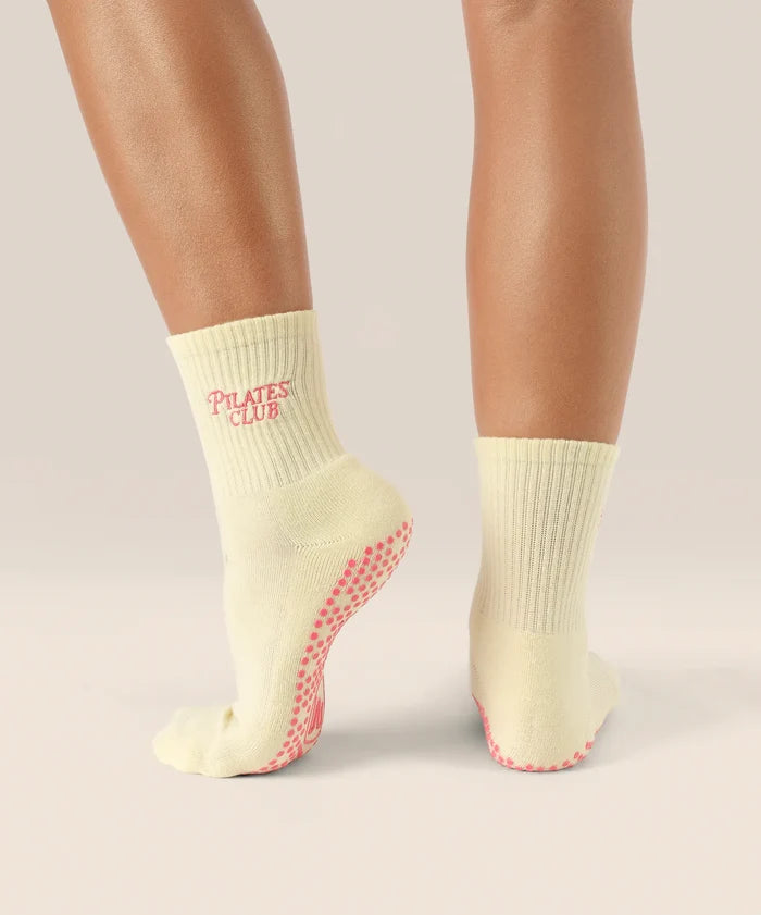 [MoveActive] Crew Non Slip Grip Socks - Pilates Club Yellow