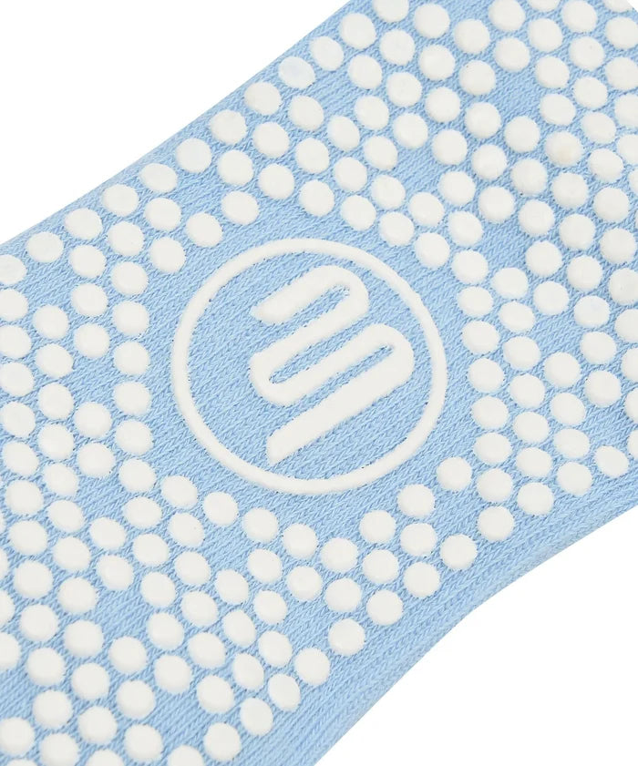[MoveActive] Crew Non Slip Grip Socks - Powder Blue Stripes