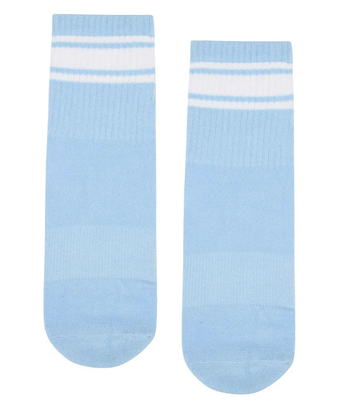 [MoveActive] Crew Non Slip Grip Socks - Powder Blue Stripes