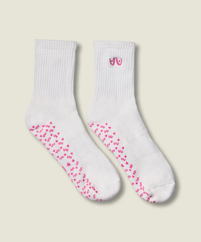 [MoveActive] Crew Non Slip Grip Socks - Power in Pairs Ivory