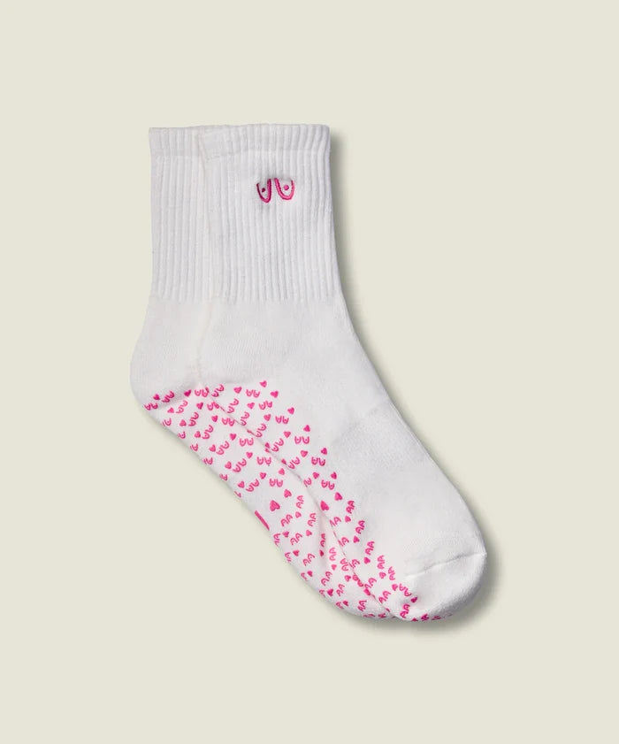 [MoveActive] Crew Non Slip Grip Socks - Power in Pairs Ivory