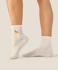 [MoveActive] Crew Non Slip Grip Socks - Pug Oat