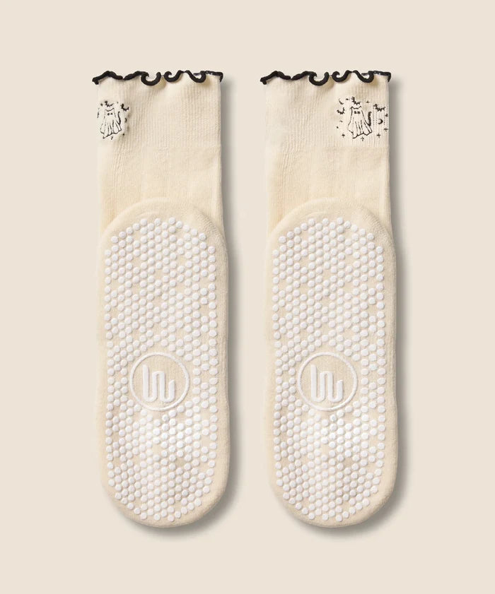 [MoveActive] Crew Non Slip Grip Socks - Spooky Cat Frill
