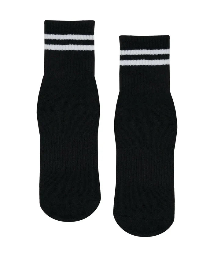 [MoveActive] Crew Non Slip Grip Socks - Sporty Stripe Black
