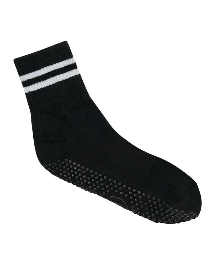[MoveActive] Crew Non Slip Grip Socks - Sporty Stripe Black