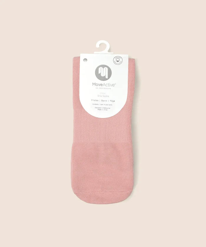 [MoveActive] Crew Non Slip Grip Socks - Strawberry Patch