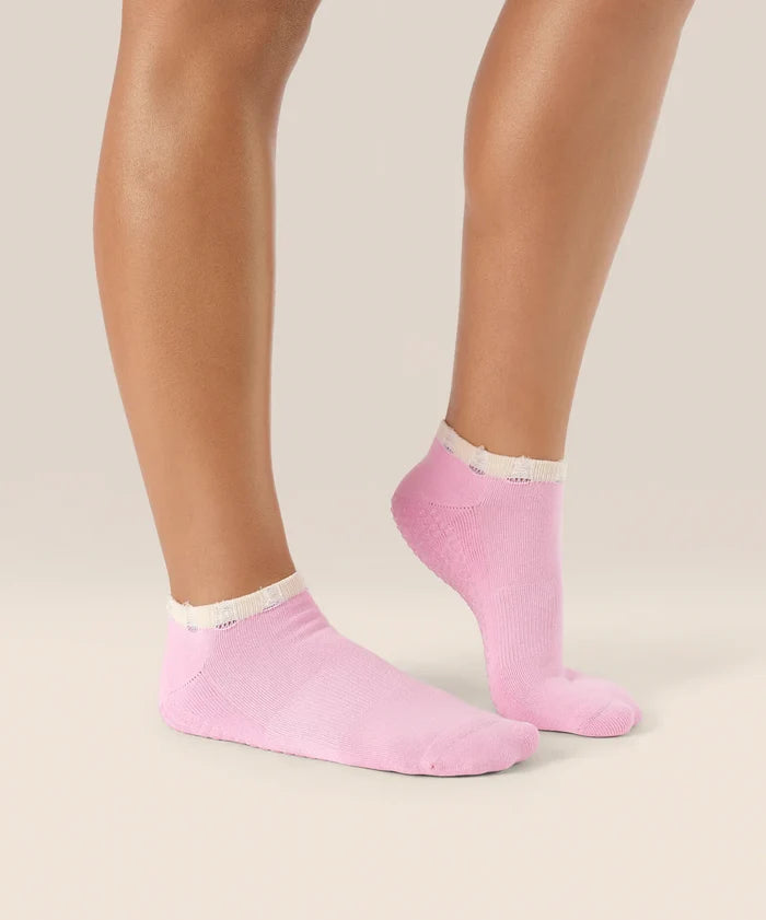 [MoveActive] Low Rise Ankle Grip Socks - Cool Pink