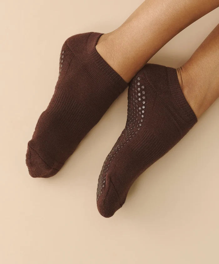 [MoveActive] Low Rise Ankle Grip Socks - Espresso