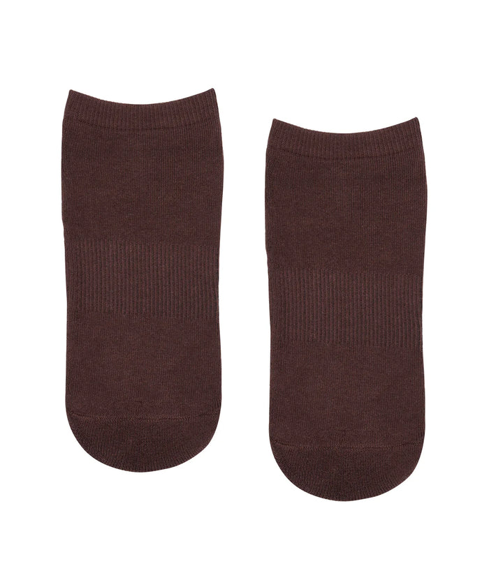 [MoveActive] Low Rise Ankle Grip Socks - Espresso