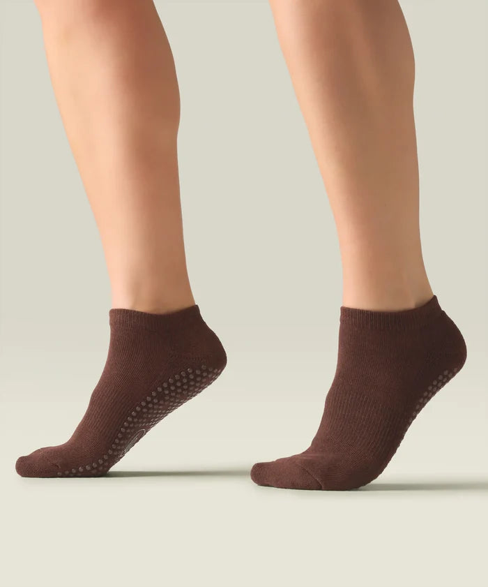 [MoveActive] Low Rise Ankle Grip Socks - Espresso