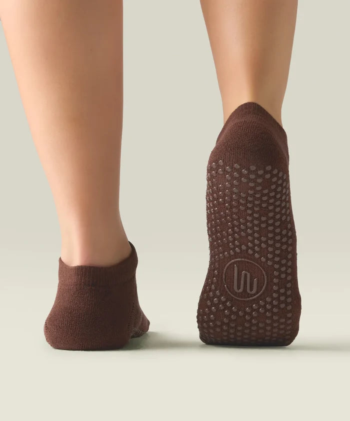 [MoveActive] Low Rise Ankle Grip Socks - Espresso
