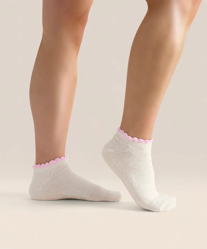 [MoveActive] Low Rise Ankle Grip Socks - Fondant Spots