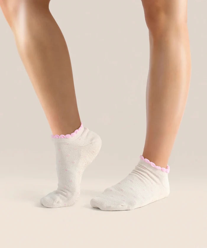 [MoveActive] Low Rise Ankle Grip Socks - Fondant Spots