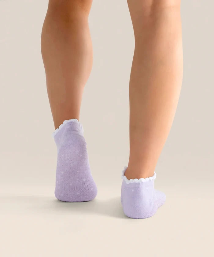 [MoveActive] Low Rise Ankle Grip Socks - Lavender Spots