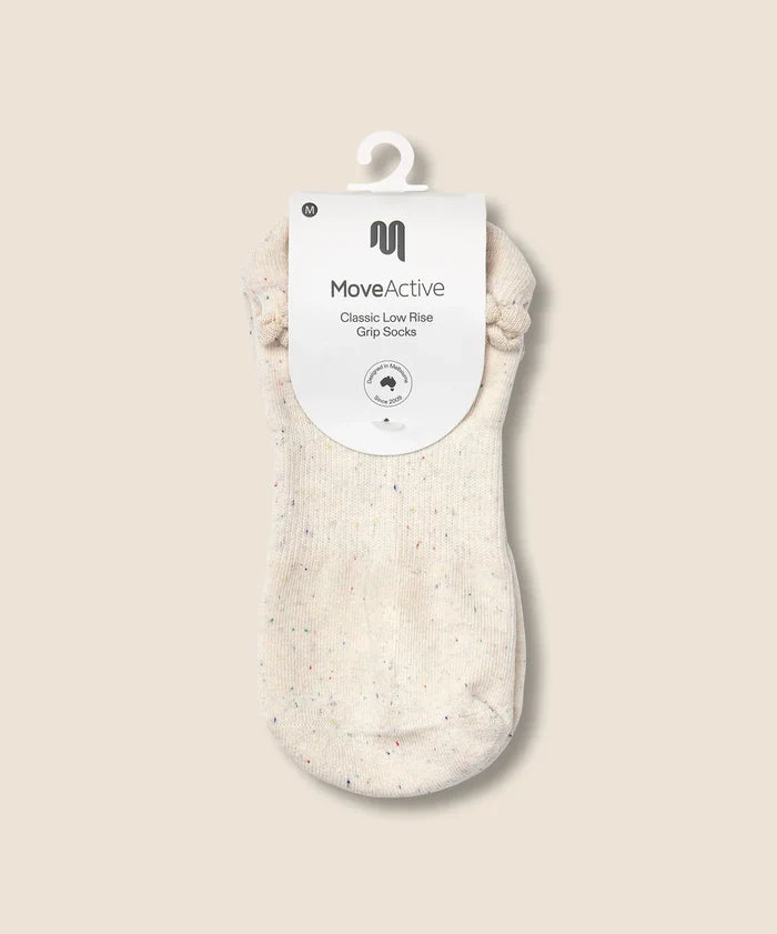 [MoveActive] Low Rise Ankle Grip Socks - Love Confetti