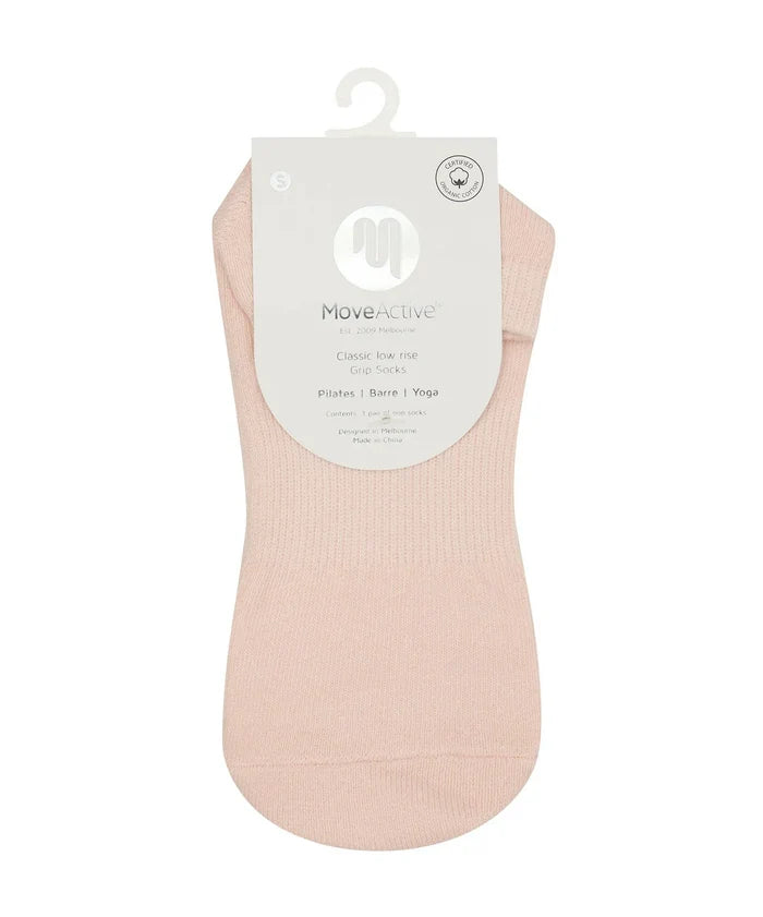[MoveActive] Low Rise Ankle Grip Socks - Soft Pink