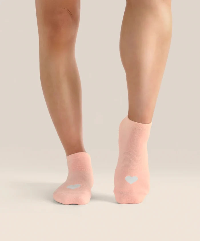 [MoveActive] Low Rise Ankle Grip Socks - Strawberry Heart