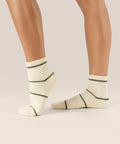 [MoveActive] Quarter Crew Non Slip Grip Socks - Baseline Oat