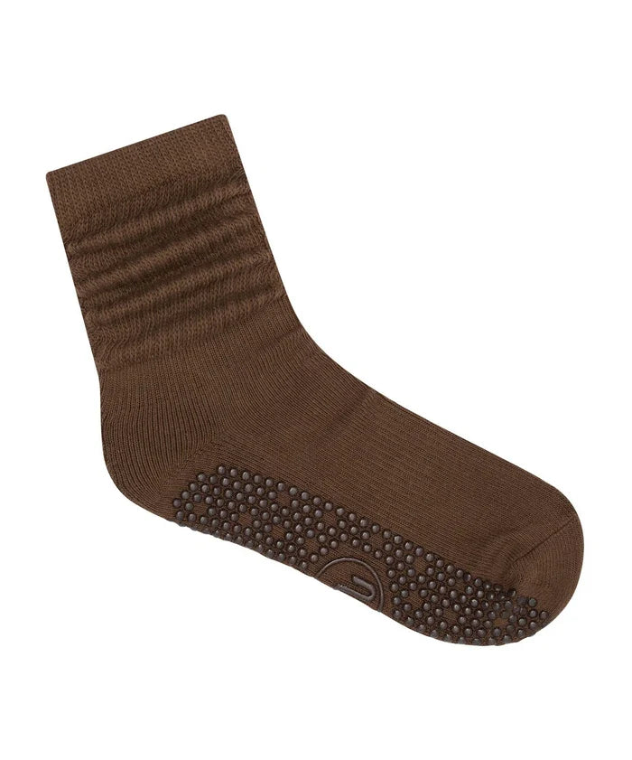 [MoveActive] Scrunch Non Slip Grip Socks - Chocolate