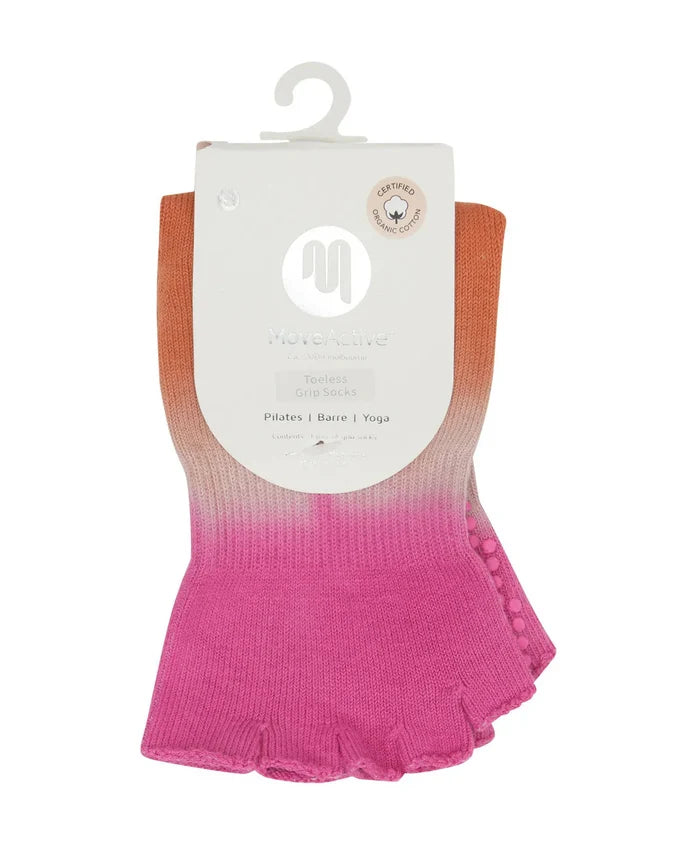 [MoveActive] Toeless Non Slip Grip Socks - Tropical Ombré