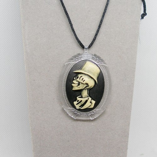 Mr. Skeleton Cameo – Metal Free Pendant Necklace