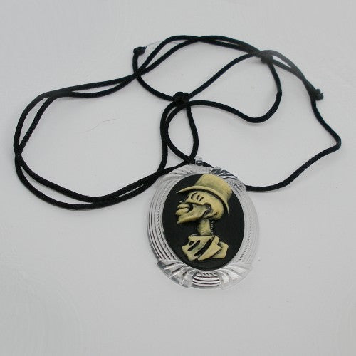 Mr. Skeleton Cameo – Metal Free Pendant Necklace