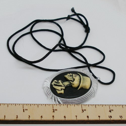 Mr. Skeleton Cameo – Metal Free Pendant Necklace