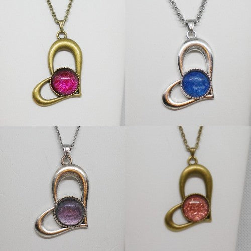 Nail Polish Hearts Pendant Necklaces