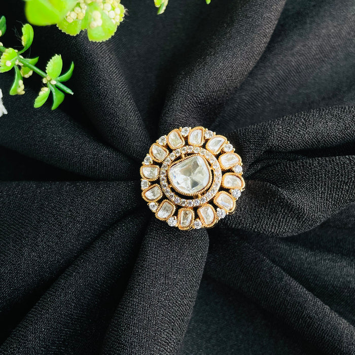 Nayaab Alima Polki Ring adjustable