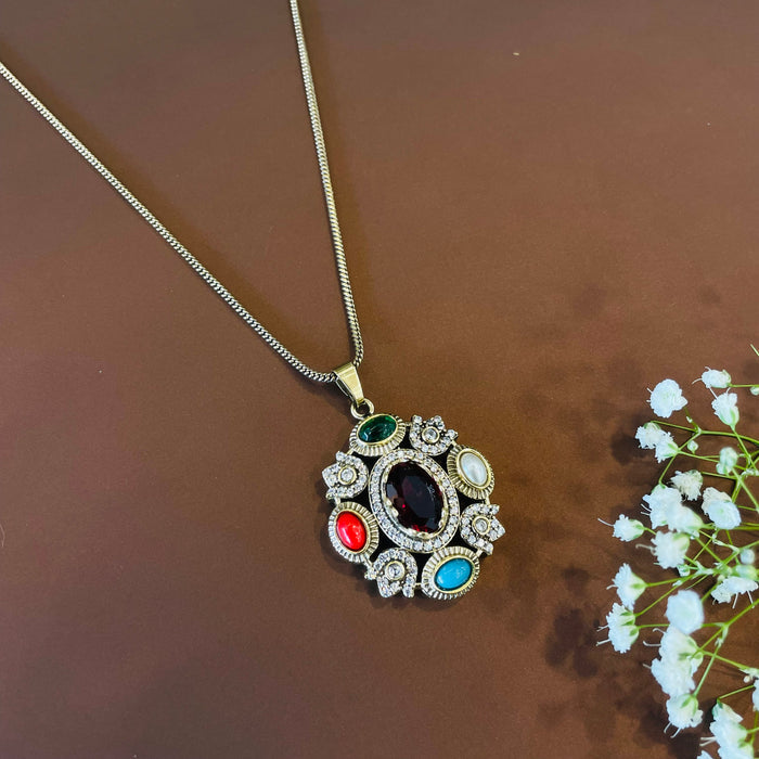 Nayaab Aliza Combo set - pendant,studs,ring-adjustable