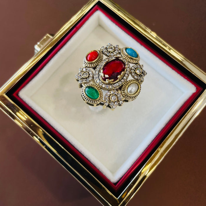 Nayaab Aliza Combo set - pendant,studs,ring-adjustable