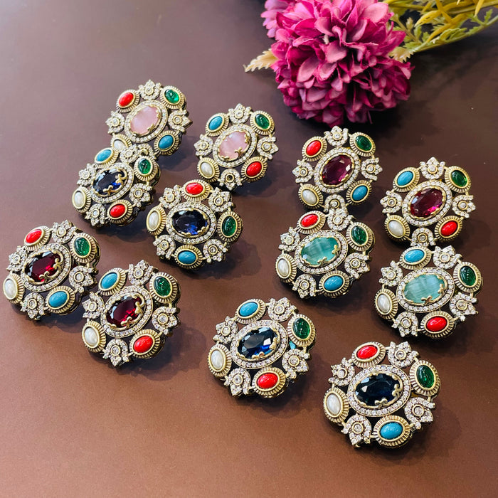 Nayaab Aliza Navratan Studs