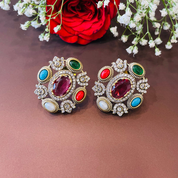 Nayaab Aliza Navratan Studs