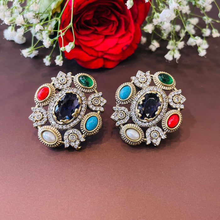 Nayaab Aliza Navratan Studs