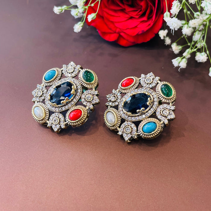 Nayaab Aliza Navratan Studs
